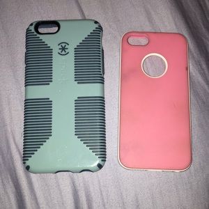 Iphone cases, blue is 6-6’s and pink is 5-5’s